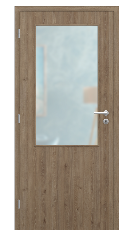 DPO - Požárně odolné / DPOC S2 - požární prosklené 2/3 / CPL - kaštan horský / Satinato pískované protipožární