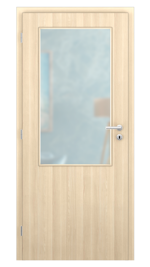 DPO - Požárně odolné / DPOC S2 - požární prosklené 2/3 / CPL SOLO 3D - dub bělený / Satinato pískované protipožární