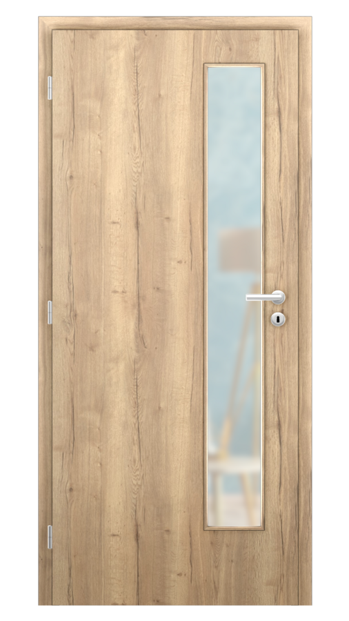 DPO - Požárně odolné / DPOC S5 - požární prosklené  / CPL SOLO 3D - dub halifax / Satinato pískované protipožární