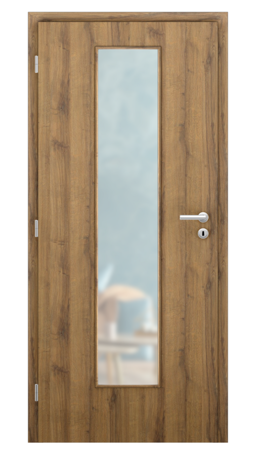 DPO - Požárně odolné / DPOC S7 - požární prosklené / CPL SOLO 3D - dub sherman / Satinato pískované protipožární