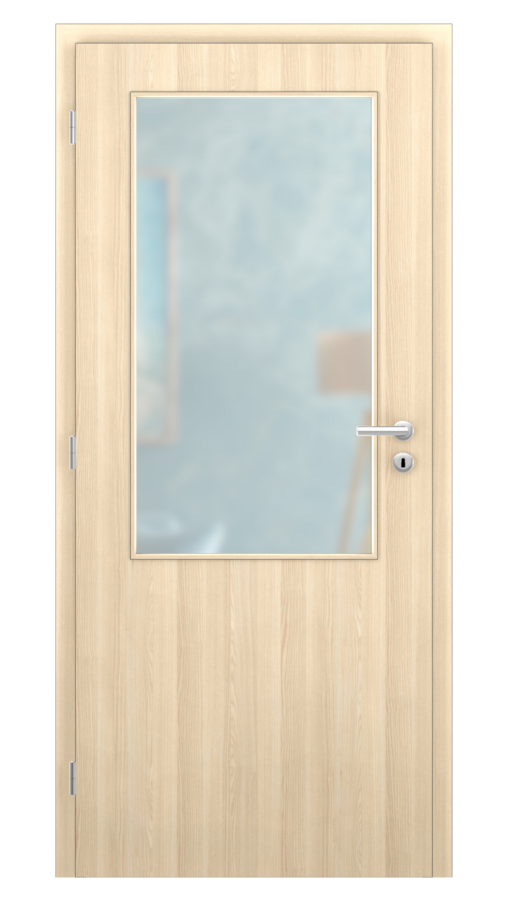 DPO - Požárně odolné / DPOB S2 - požární prosklené / CPL SOLO 3D - dub bělený / Satinato pískované protipožární