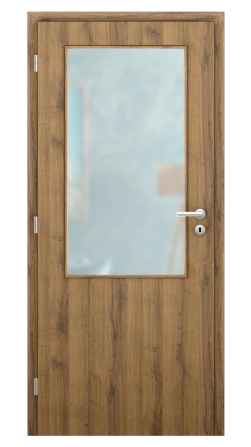 DPO - Požárně odolné / DPOB S2 - požární prosklené / CPL SOLO 3D - dub sherman / Satinato pískované protipožární