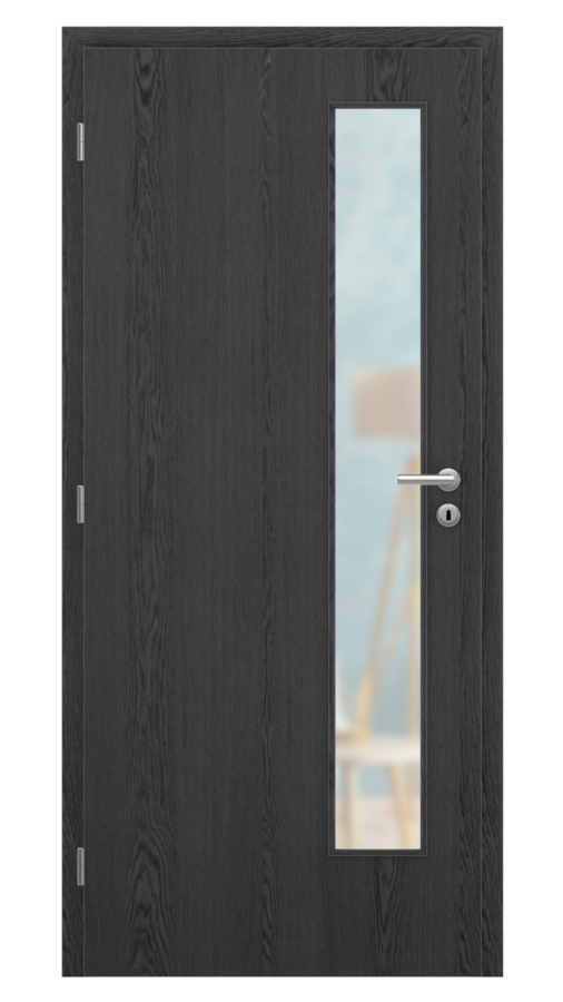 DPO - Požárně odolné / DPOB S5 - požární prosklené / SOLO STRUKTUR - dub dark grey / Satinato pískované protipožární