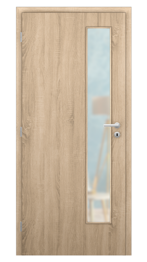 DPO - Požárně odolné / DPOB S5 - požární prosklené / SOLO STRUKTUR - dub sonoma / Satinato pískované protipožární