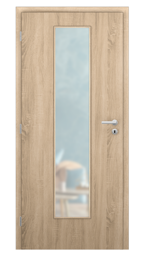 DPO - Požárně odolné / DPOB S7 - požární prosklené / SOLO STRUKTUR - dub sonoma / Satinato pískované protipožární