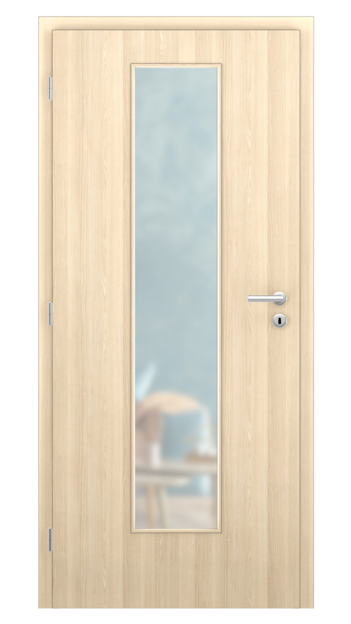 DPO - Požárně odolné / DPOB S7 - požární prosklené / CPL SOLO 3D - dub bělený / Satinato pískované protipožární